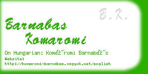 barnabas komaromi business card